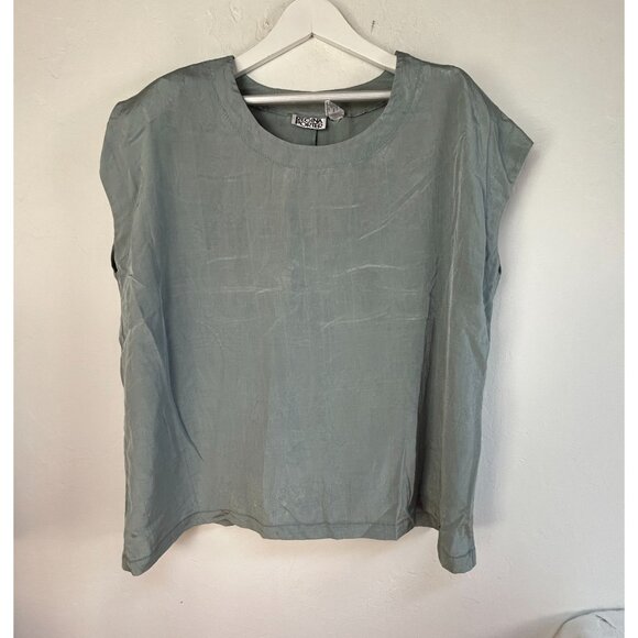 Vintage Regina Porter Womens Sage Green Textured Cap Sleeve Top Blouse Size 1X - Picture 1 of 6